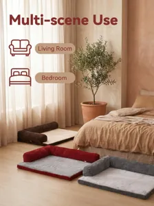 Comfortable removable and washable corduroy dog sofa bed, suitable for multi-scene indoor use.