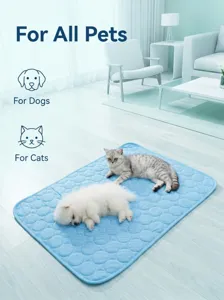 Summer pet cooling mat for dogs and cats, breathable ice silk pet sleeping pad for summer.