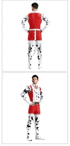 Weihnachten Dalmatiner Hund Druck Cosplay Zentai Ganzkörper Jumpsuit Party Kostüm für Erwachsene