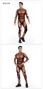 3D Digital Print Muscle Bodysuit Stage Performance Party Costume Unisex Outfit Wear