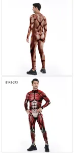 3D Muscle Print Jumpsuit Party Stage Performance Costume Unisex Cosplay Bodysuit