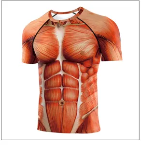 T-shirt de compression manches courtes muscle homme respirant fitness entraînement.