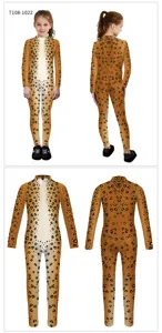 Kids leopard print cosplay jumpsuit stage performance animal costume for kids party