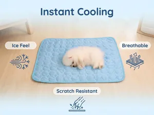 Cooling pet mat for dogs and cats, breathable ice silk summer pad, comfortable scratch-resistant