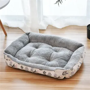 Four Seasons Universal Pet Bed Soft Polar Fleece Dog Cat Cushion Mat With City Print Washable Pet Sleeping Bed