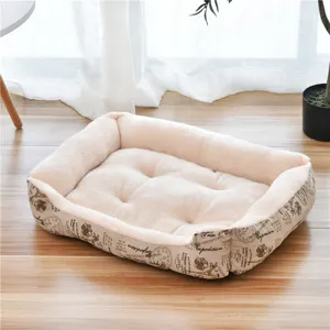 Plush pet bed for dogs and cats, soft rectangular dog mattress, four seasons universal pet bed mat.