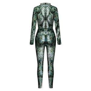 Halloween Monster Bestie Cosplay Kostüm 3D Digital Gedruckt Simulation Muskel Jumpsuit Bodysuit Langarm Polyester