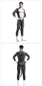 Detailed view of the husky cosplay costume showing front and back digital print and attached tail.