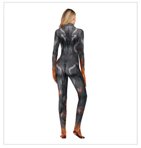 Γυναικεία στολή cosplay λύκος animal print zentai ολόσωμη ελαστική στολή για την σκηνή