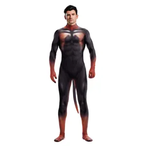 Dobermann 3D print dieren cosplay volledige bodysuit met poten en staart podiumkostuum