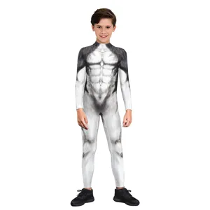 Children wolf animal cosplay costume digital print full body jumpsuit main image display