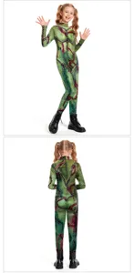 Kids Halloween Zombie Cosplay Jumpsuit Stitched Costume Bodysuit Party Outfit for Girls