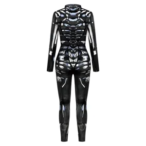Cybernetische Roboter Rüstung Druck Ganzkörper Jumpsuit Enge Cosplay Performance Kostüm