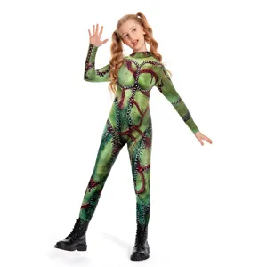 Kids Halloween Frankenstein Zombie Costume Printed Jumpsuit Cosplay Bodysuit Party Outfit