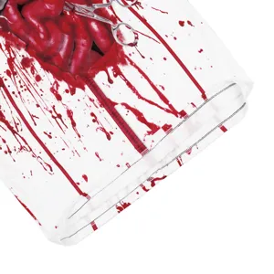 Halloween horror zombie costume dress with realistic blood splatter and brain print.