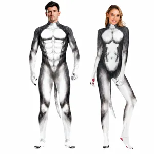 Unisex Dierenprint Volledig Lichaam Jumpsuit Stretch Spandex Cosplay Kostuum Handen En Voeten Bedekt Toneeloptreden