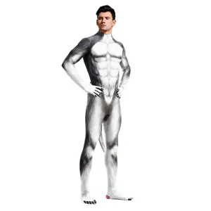 Unisex Animal Print Full Body Jumpsuit Stretch Spandex Cosplay Costume Hands And Feet Covered Stage Performance