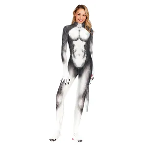 Dog 3D Printed Animal Cosplay Jumpsuit Full Body Bodysuit Stage Performance Costume