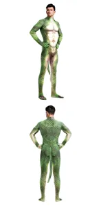 Heren 3D geprinte dinosaurussen volledige bodypak kostuum voor podiumprestaties en cosplay.