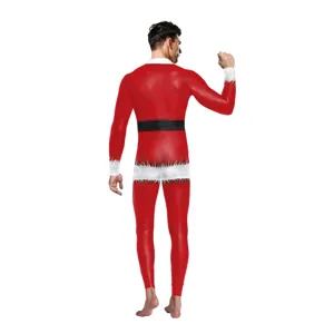 Herren Weihnachten Weihnachtsmann 3D Digitaldruck Body Faux Pluesch Guertel Kostuem