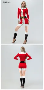 Christmas women tight jumpsuit digital print bodysuit cosplay costume detail view front back
