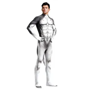 Heren Husky Cosplay Kostuum Digitale Print Body Volledige Lichaam Spandex Jumpsuit Podium Outfit