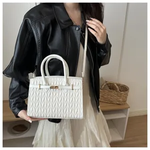 Moderna borsa a mano casual minimalista da donna borsa a tracolla quadrata in pelle sintetica