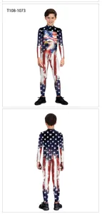 Onafhankelijkheidsdag patriottische adelaar print volledige lichaam jumpsuit kostuum.
