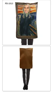 Lustiges Scream Gemälde Halloween Kostüm mit Gesichtsausschnitt für Party Cosplay Events.