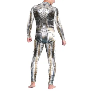 Hommes armure en métal impression numérique combinaison costume costume cosplay fête performance