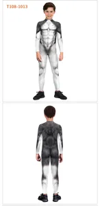 Kids animal cosplay digital print jumpsuit boys long sleeve costume detailed view