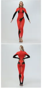 Halloween long sleeve slim fit bodysuit with 3D print hand pattern for party show.