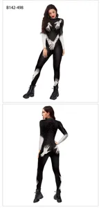 Halloween 3D digital printed long sleeve tight jumpsuit party stage performance costume