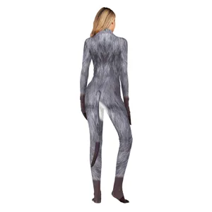Combinaison intégrale cosplay âne pour femme costume de scène imprimé animal sexy neuf