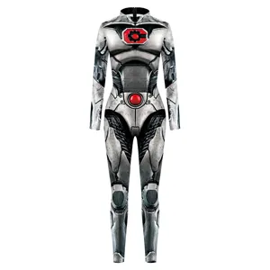 Marvel Superheld digital gedruckter Cosplay Jumpsuit, Sci-Fi Rüstung enger Body für Damen.
