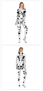 Combinaison cosplay imprime chien dalmatien adulte avec mains et pieds pour scene fete