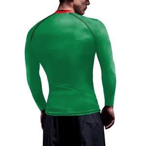 T-Shirt de Compression Musculaire de Noël pour Hommes Manches Longues Courtes Séchage Rapide Haut de Fitness