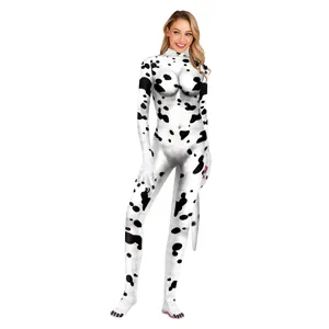 Combinaison zentai intégrale cosplay dalmatien Halloween pour adultes costume de scène