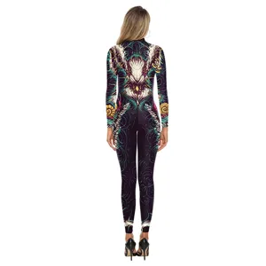2025 new 3D digital print cosplay jumpsuit European American style long sleeve bodysuit party.