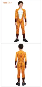 Kids Tiger Cosplay Costume Animal Printed Long Sleeve Jumpsuit Party Performance Suit