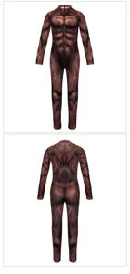 Animal cosplay bodysuit long sleeve printed party jumpsuit for women men adult costume