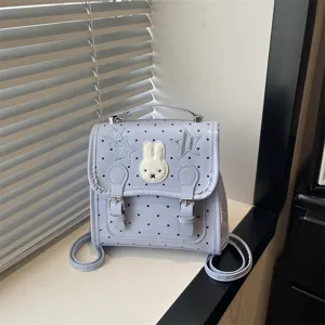 Femmes Mode Mini Sac à Dos Mignon Pois Décontracté Daypack Cuir PU Voyage École Livre Sac