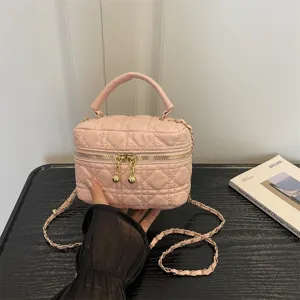 Women's Quilted Chain Shoulder Bag Luxury PU Leather Crossbody Bag Fashion Designer Style Cosmetic Handbag For Ladies