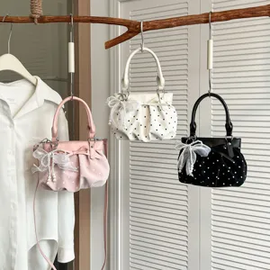 Borsa a nuvola plissettata a pois stile coreano donna moda borsa a tracolla casual chic