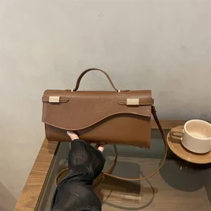 Dames PU Lederen Schoudertas Chique Handtas Crossbody Tas Woon-werk Handtas Retro Flap Satchel Tas