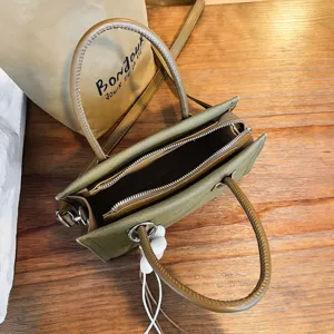 Grüne Canvas Damentasche kleine Umhängetasche lässige elegante Freizeittasche Schultertasche