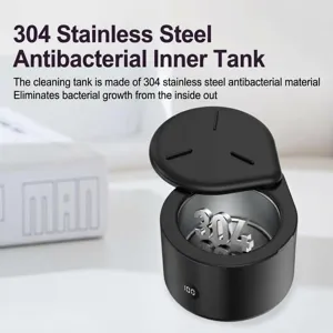 Ultrasonic retainer cleaner, portable denture cleaning machine with 304 stainless steel tub.