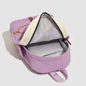 Purple lightweight casual backpack detailed view, perfect for daily commuting and outdoor travel.