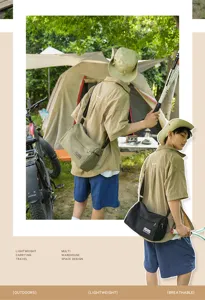 Borsa a tracolla casual in tela da uomo, grande capacità, ideale per viaggi e commuting quotidiano.