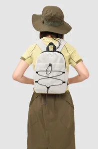 Stylish lightweight women backpack for outdoor sports and daily casual wear, light grey color option.